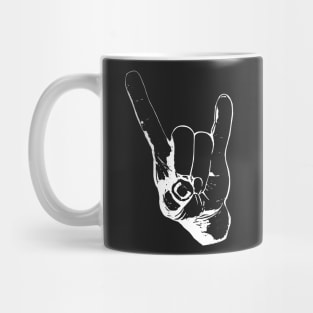 Rock On in White Ink Mug